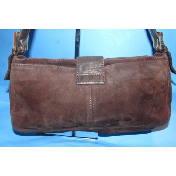 Fendi Shoulder Bag Multiple Hobo Brown Suede Purple Enamel - Picture 8 of 12